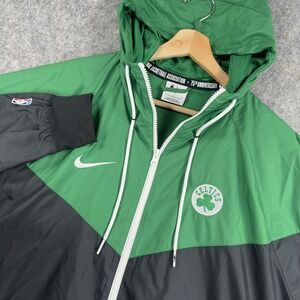 Boston Celtics Jacket Mens Large Green Black NBA Basketball Nike 75th Anniv